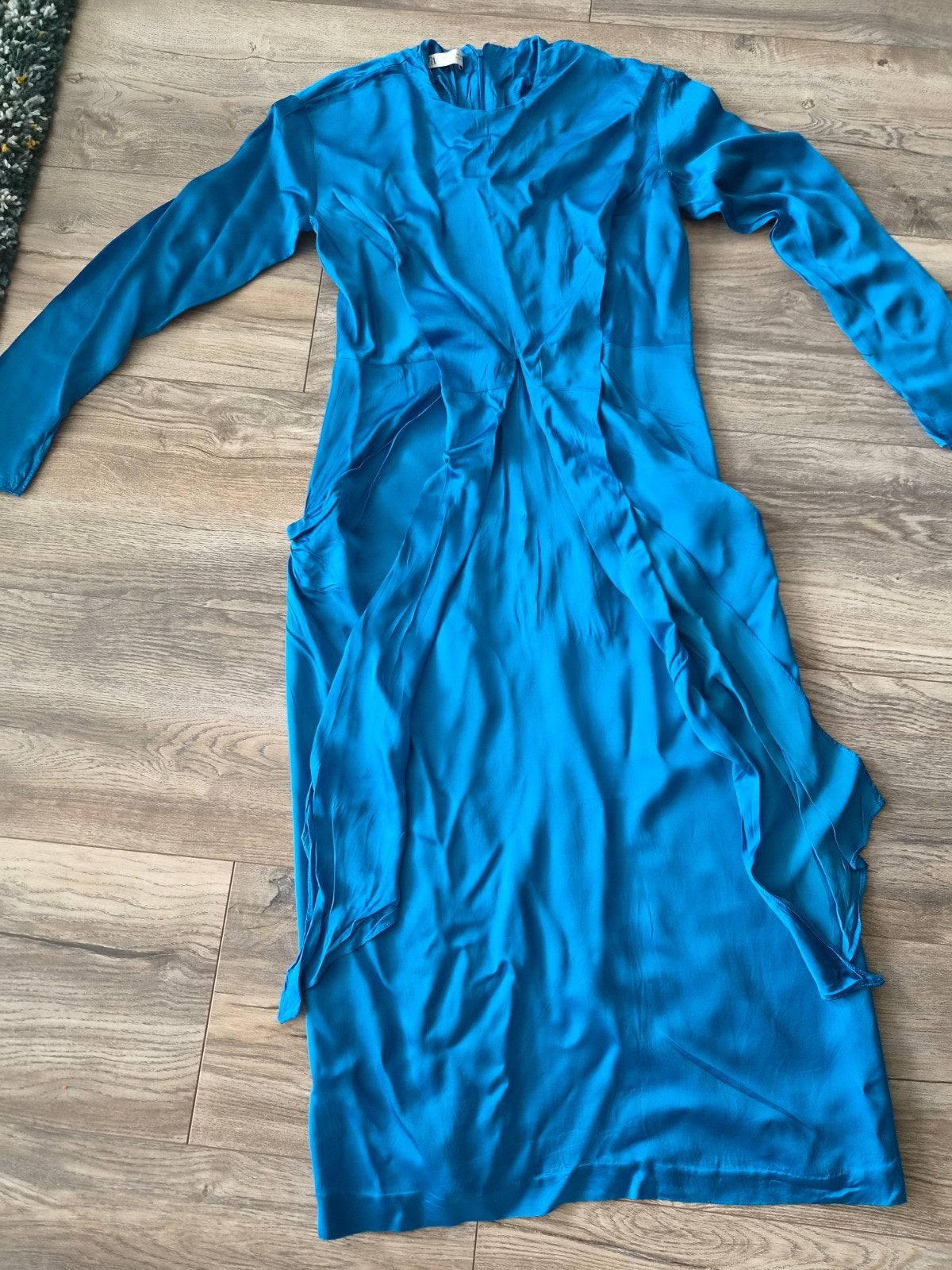 Jurk zarafeestjurk met split, Maat 38/40 (M), Blauw, Zara, Ophalen of Verzenden