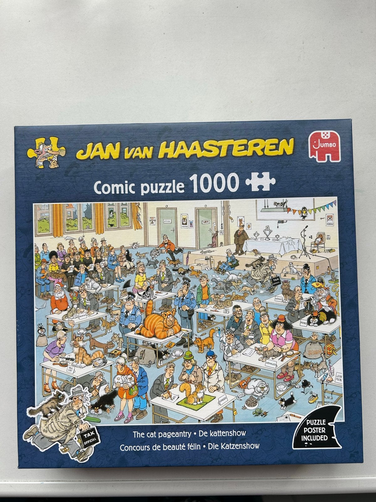 Jan van Haasteren Comic Puzzel - De Kattenshow 1000 stukjes, Ophalen of Verzenden, 500 t/m 1500 stukjes, Gebruikt, Legpuzzel