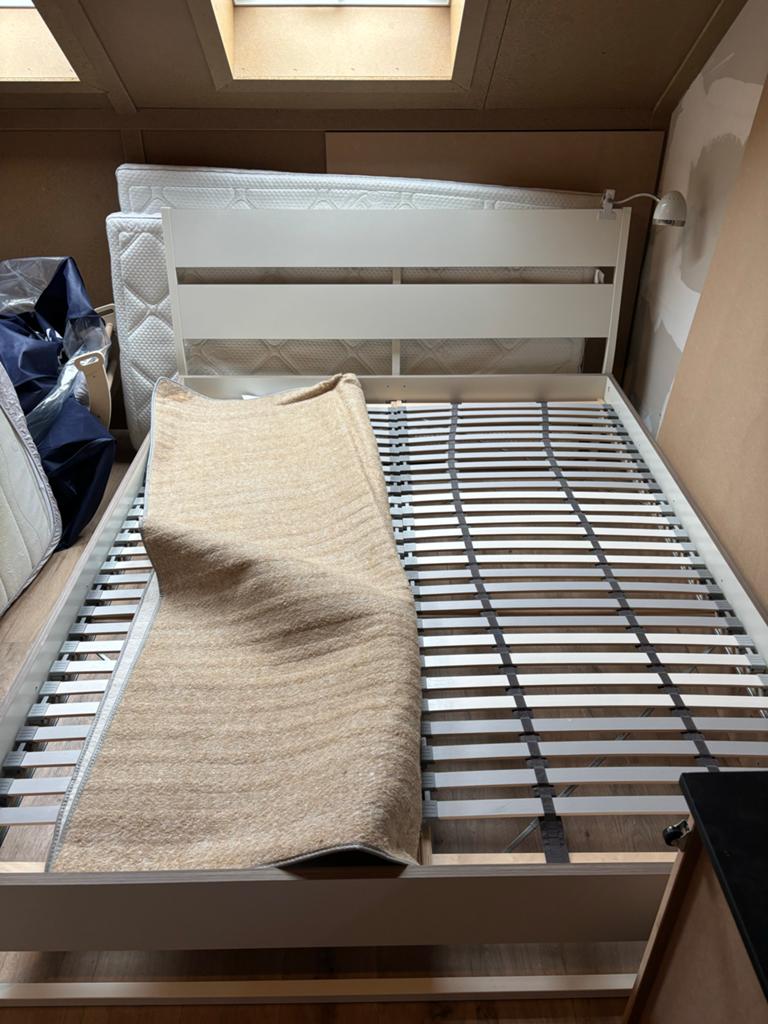 Tweepersoonsbed ikea Trysil wit 160x200, Ophalen, Gebruikt, Wit, Tweepersoons
