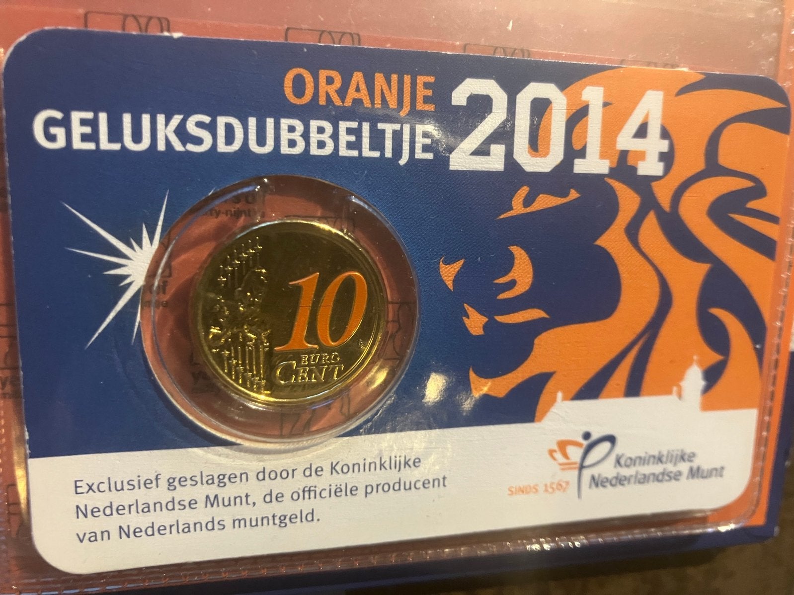 Coincard Oranje Geluksdubbeltje 2014, Verzenden, Koningin Beatrix, Euro's, Losse munt