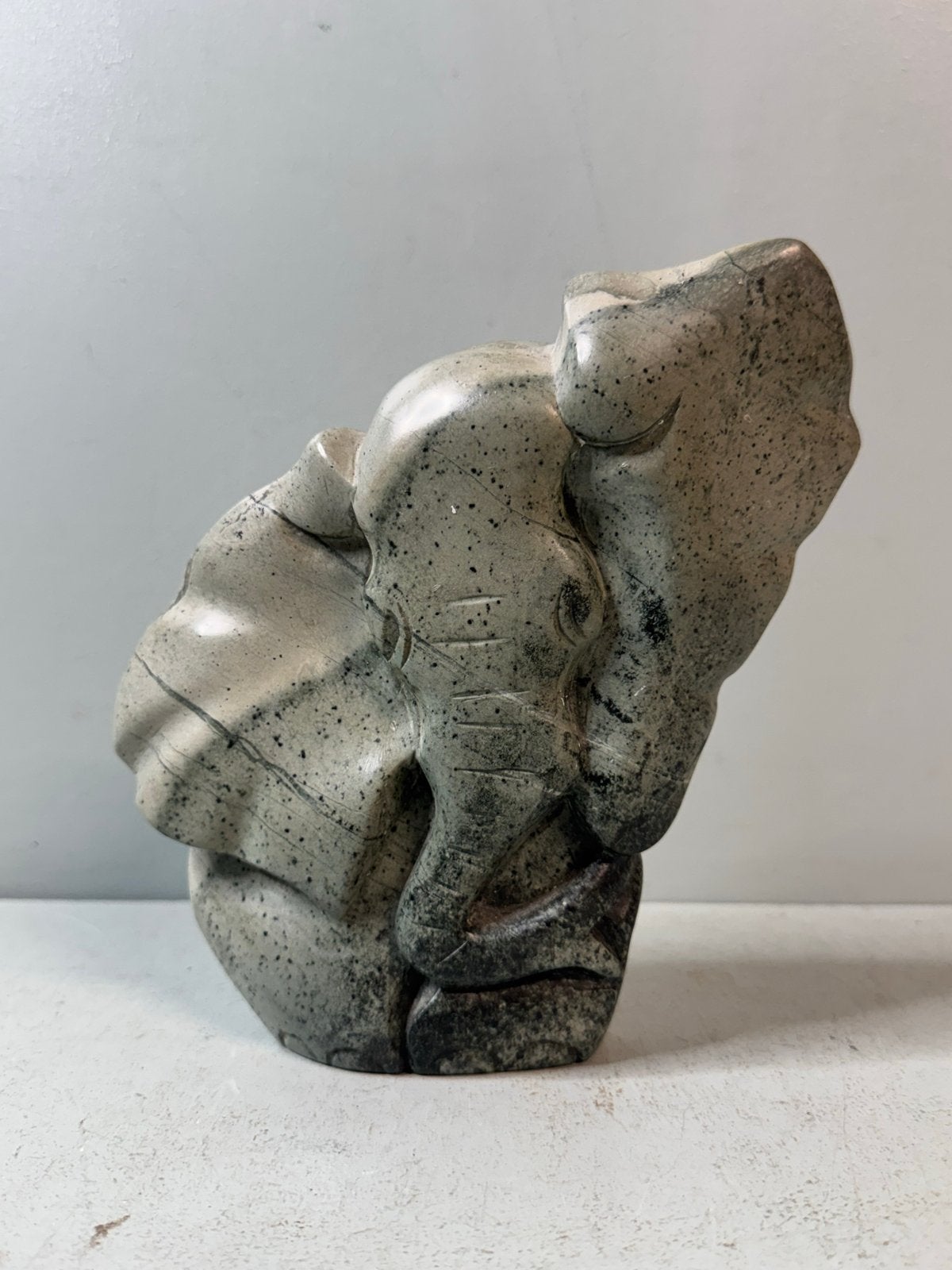 Shona Beeld Olifant Handgesneden Clifford Guwata (Zimbabwe, Antiek en Kunst, Kunst | Beelden en Houtsnijwerken, Ophalen of Verzenden