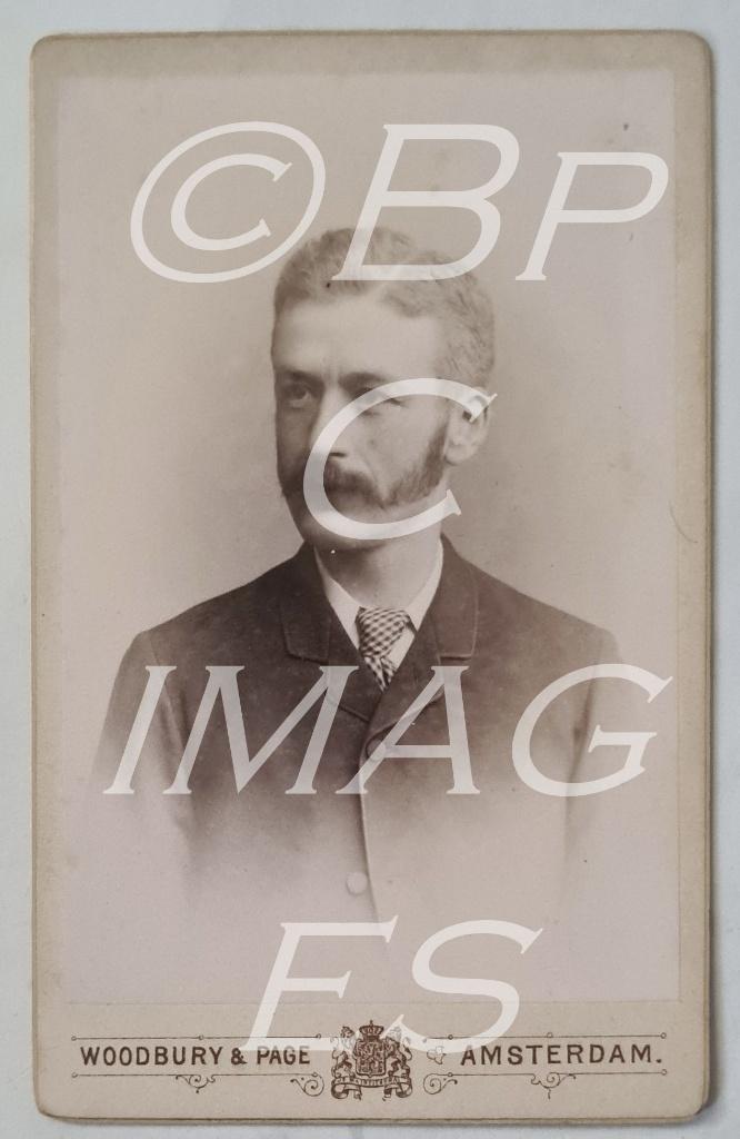 cdv man bakkebaarden snor Woodbury Amsterdam 1890's, Verzamelen, Foto's en Prenten, Verzenden, Voor 1940, Gebruikt, Foto