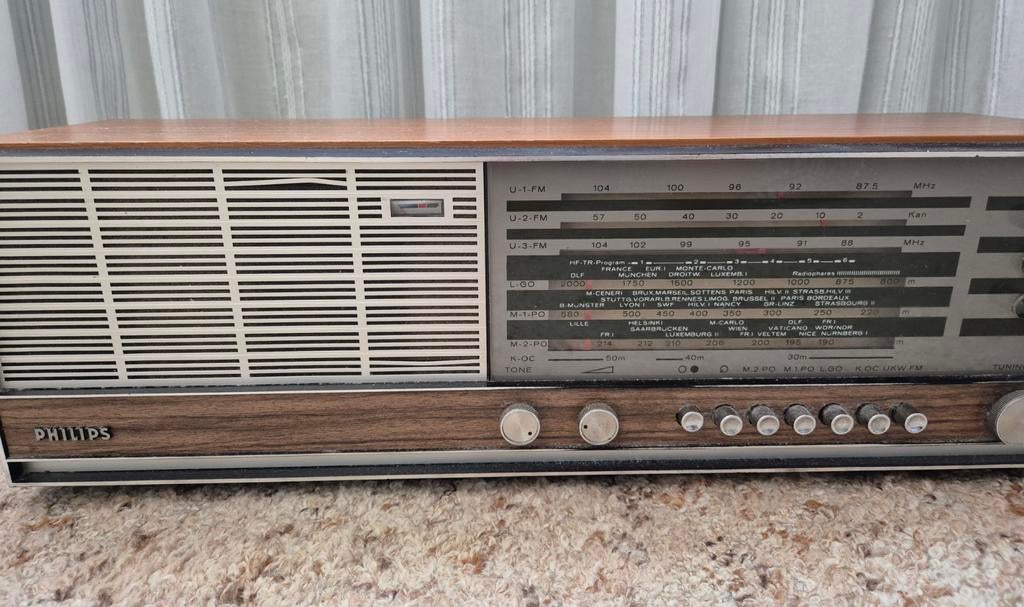 Vintage Philips Radio uit 1972, klassieke Ontvanger, Audio, Tv en Foto, Radio's, Gebruikt, Radio, Ophalen