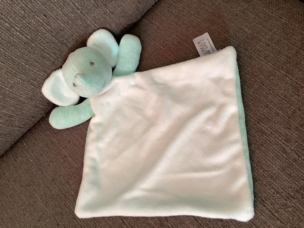 Bambam olifant knuffeldoekje lapje groen wit 4 euro, Ophalen of Verzenden, Zo goed als nieuw, Overige typen