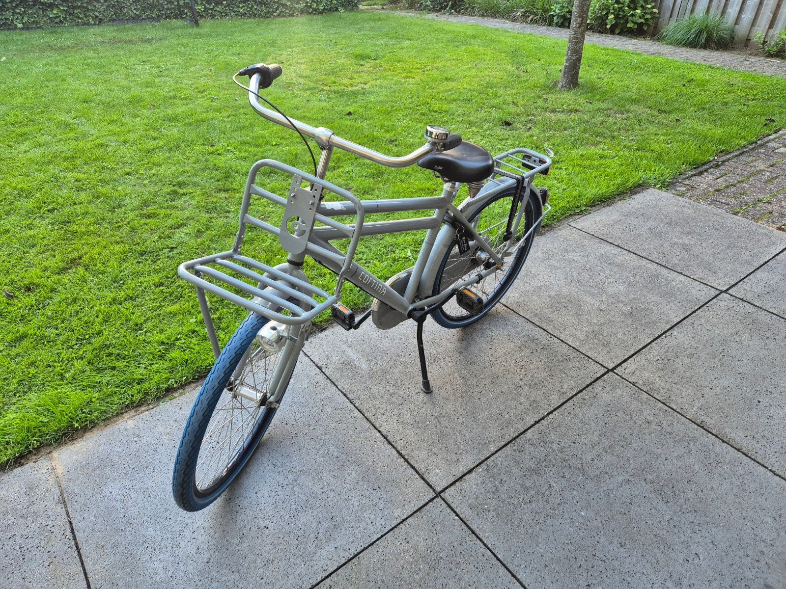 Cortina U4 Transportfiets - Grijs met blauwe banden, Terugtraprem, Versnellingen, Ophalen, Overige merken