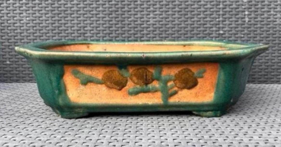 Bonsai schaal gedecoreerd Chinees aardewerk 45,6x33,8x11,8, Tuin en Terras, Bloempotten, Ophalen of Verzenden, Zo goed als nieuw