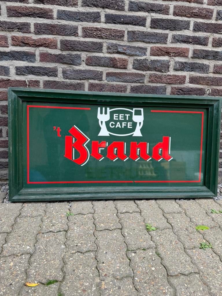 Brand Bier reclame bord Eethoes Eetcafe, Verzamelen, Biermerken, Ophalen of Verzenden, Zo goed als nieuw, Reclamebord, Plaat of Schild