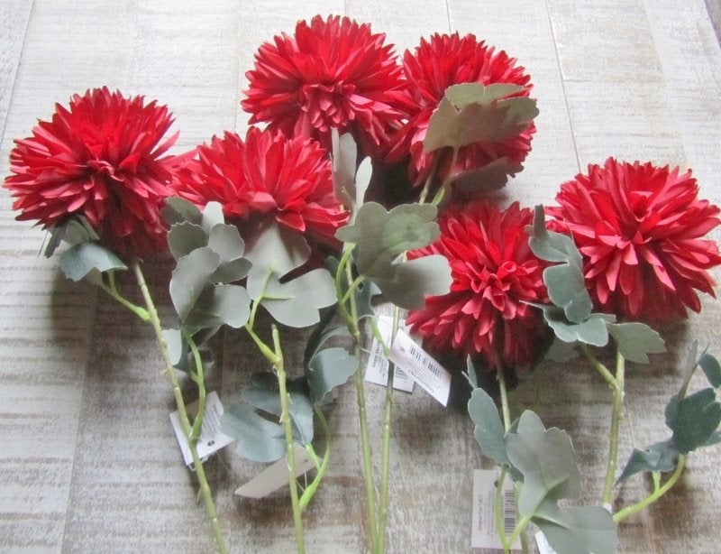 POMPOM KUNST CHRYSANT - ROOD - KOOPJE, Ophalen of Verzenden, Nieuw