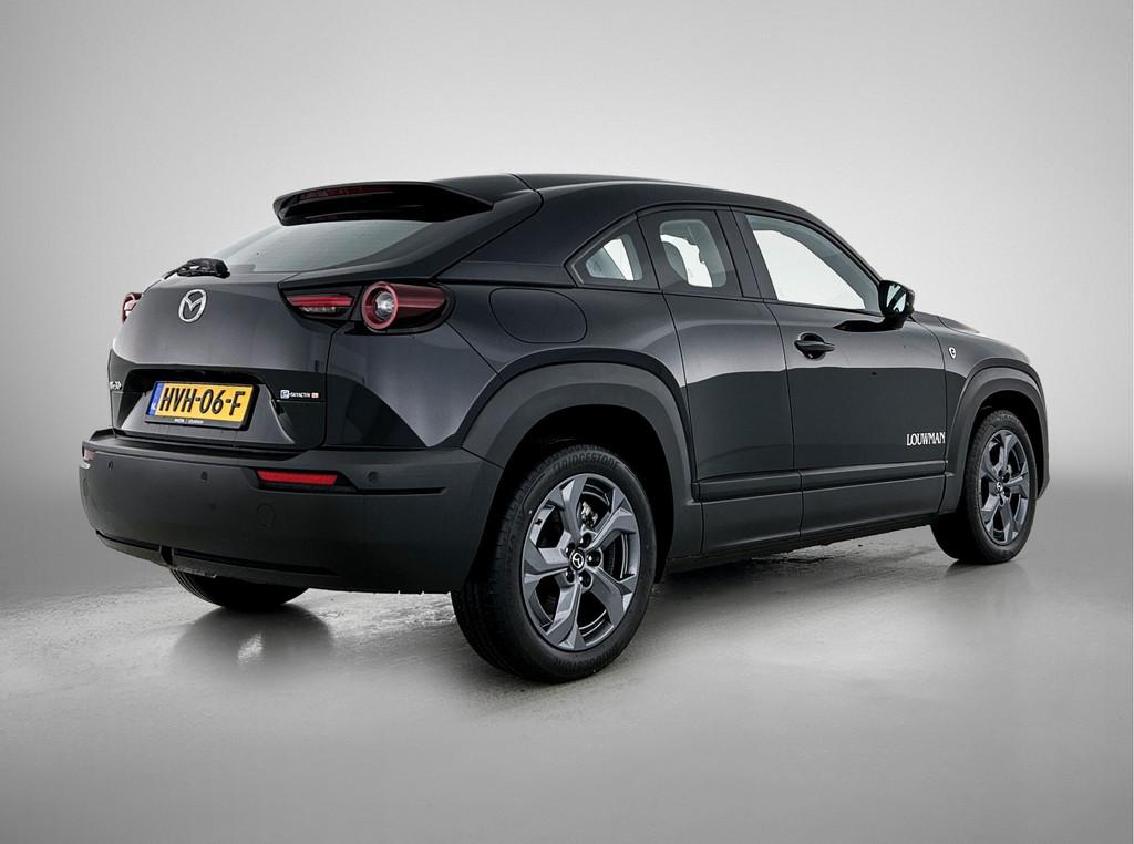 Mazda MX-30 e-SkyActiv R-EV 170 Exclusive-line (bj 2025), Auto's, Mazda, 12 maanden, Leder en Stof, Zwart, Bedrijf