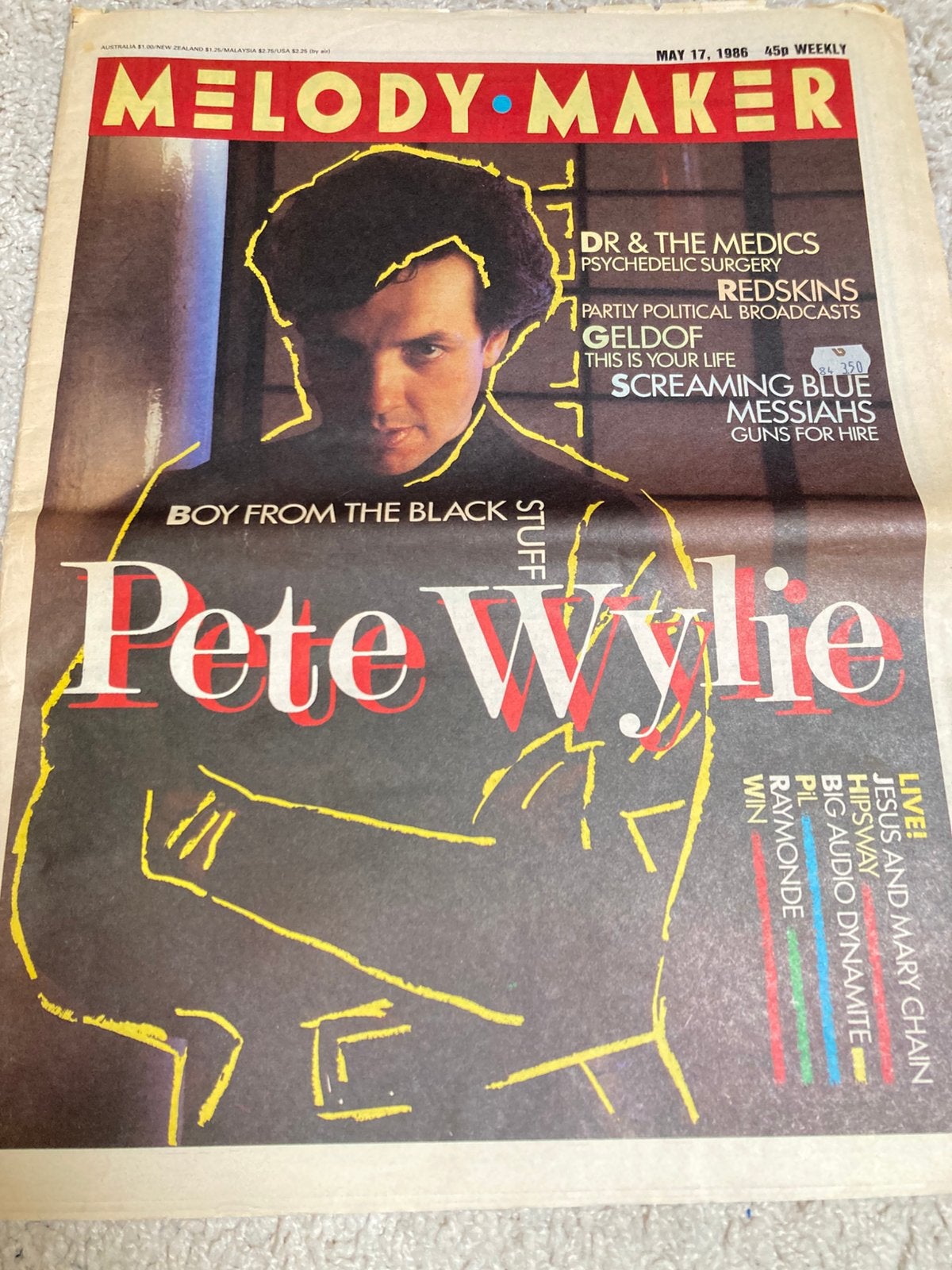 MELODY MAKER 1986 PETE WYLIE Redskins ROGER ENO The Bodines, Ophalen of Verzenden, Zo goed als nieuw, Muziek, Film of Tv