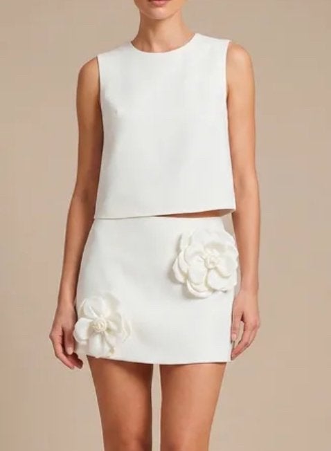 Set rok en top creme maat xs, Ophalen, Beige, Zo goed als nieuw, Maat 34 (XS) of kleiner