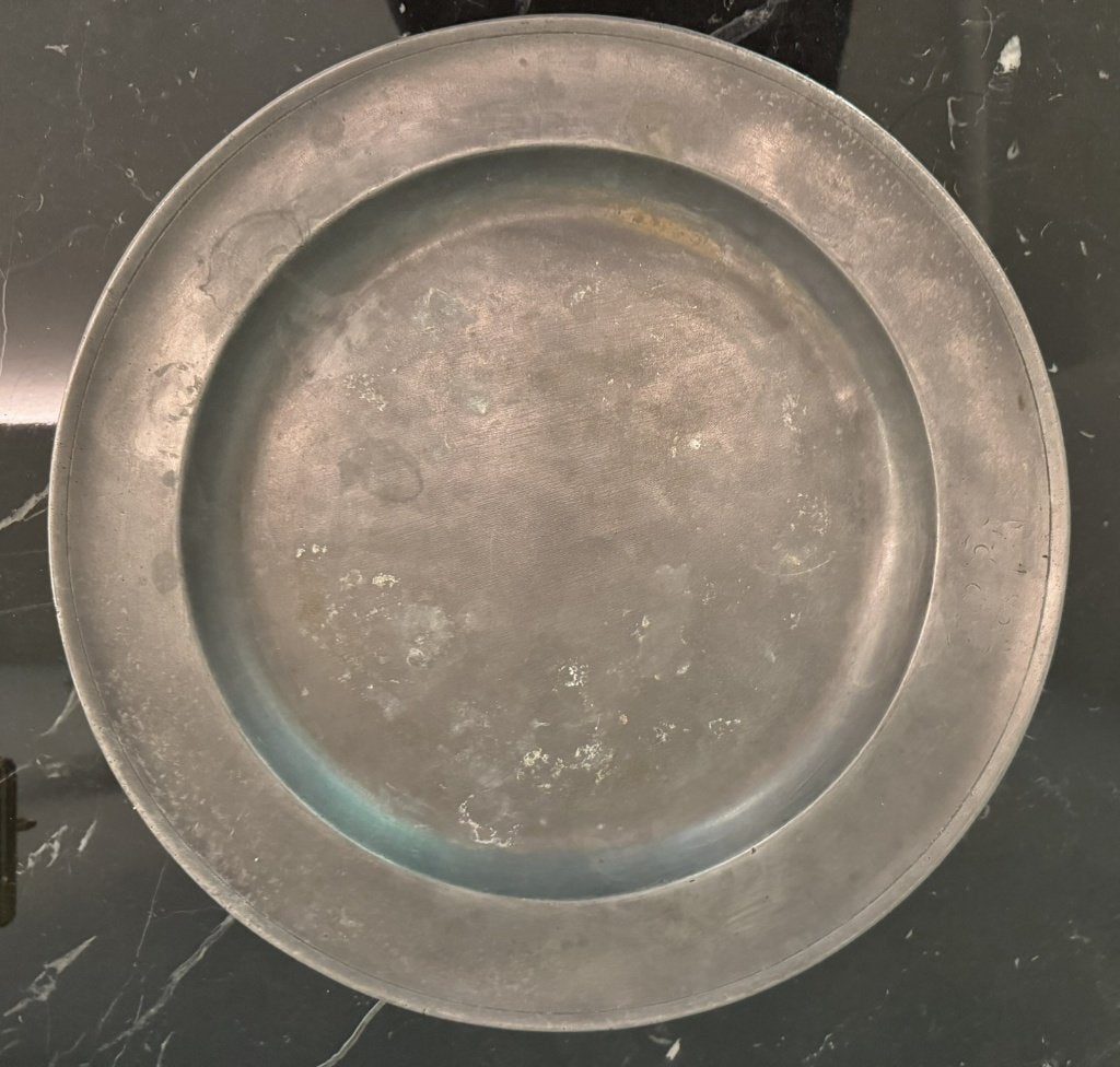 Antieke Franse tinnen boord – 34 cm – 18e/19e eeuw, Antiek en Kunst, Ophalen of Verzenden