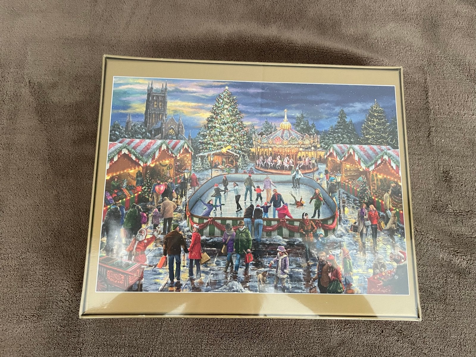 Kerstmarkt Schaatsbaan Legpuzzel, Ophalen of Verzenden, 500 t/m 1500 stukjes, Zo goed als nieuw, Legpuzzel