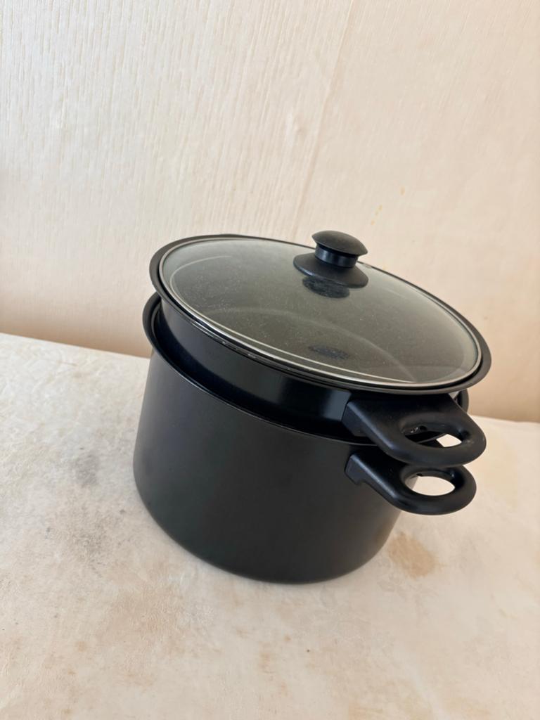 Zwarte stoompan met glazen deksel NIEUW, Ophalen, Nieuw, Overige materialen, Kookpan of Snelkookpan