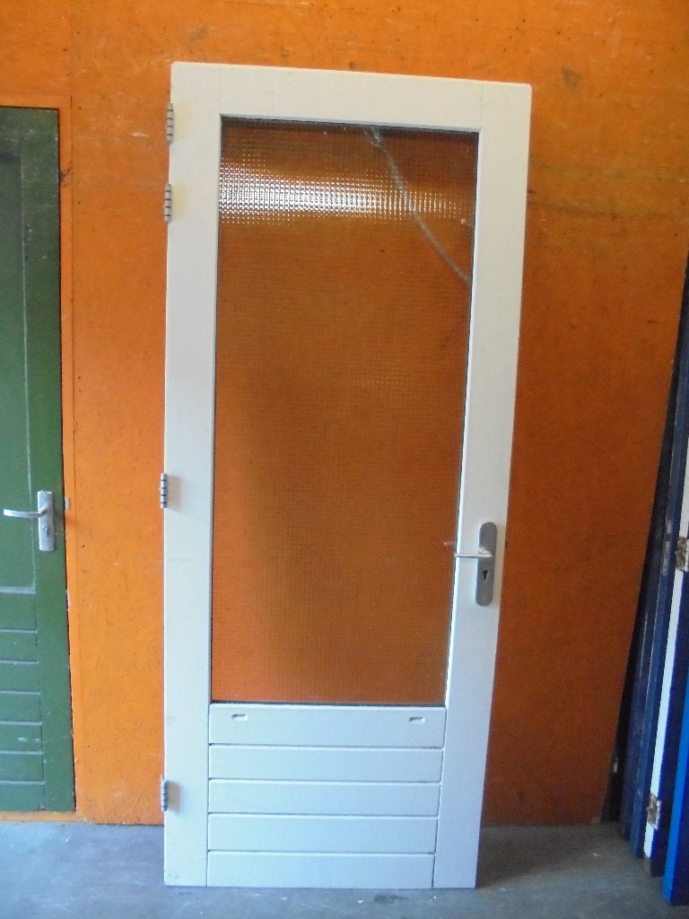 Buitendeur met draadglas, 92,5 x 228,5 (nr. KL003), Ophalen, 80 tot 100 cm, 215 cm of meer, Glas