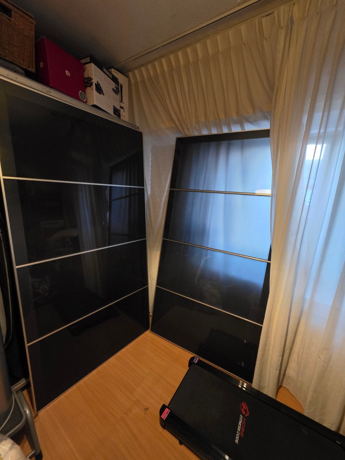 IKEA PAX glazen schuifdeuren zwart – 2 stuks – 100 x 200 cm, Ophalen, Gebruikt, 100 tot 150 cm, 200 cm of meer