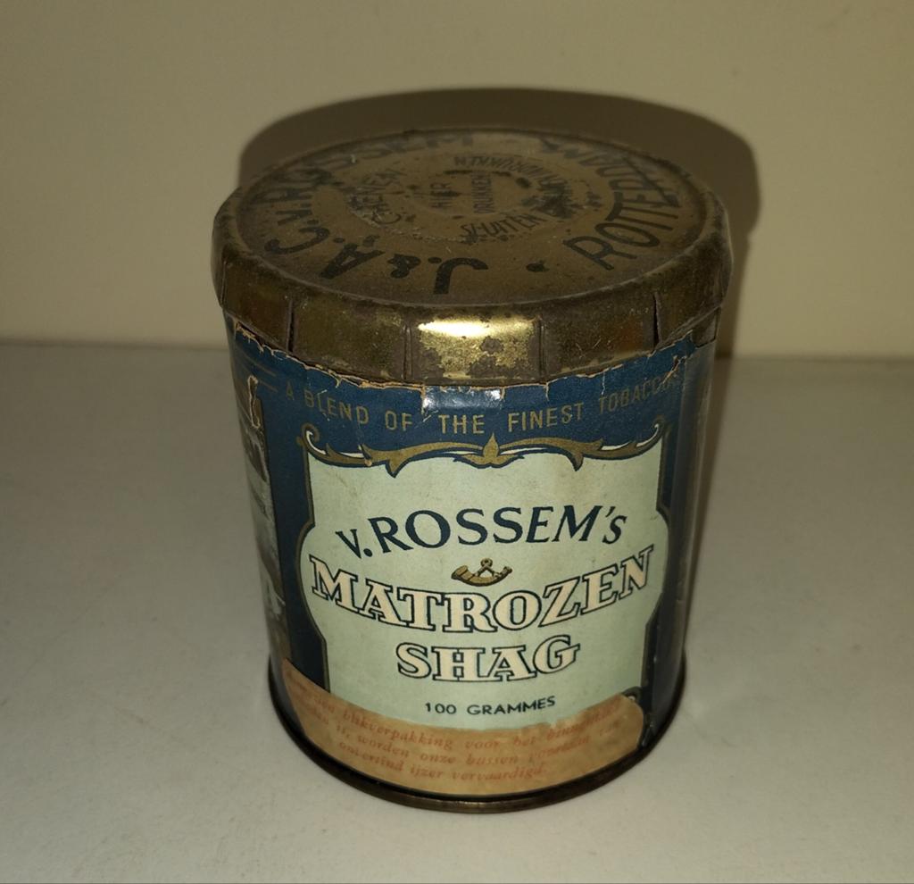 Vintage V. Rossem's Matrozen Shag Tabaksblik 100g, Verzamelen, Ophalen of Verzenden, Gebruikt, Overige, Overige merken