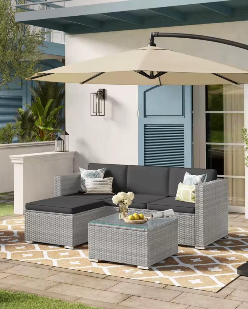 Luxe Loungeset - Voor Binnen/Buiten - Nieuw In Doos, 5 zitplaatsen, Kunststof, Verzenden, Nieuw