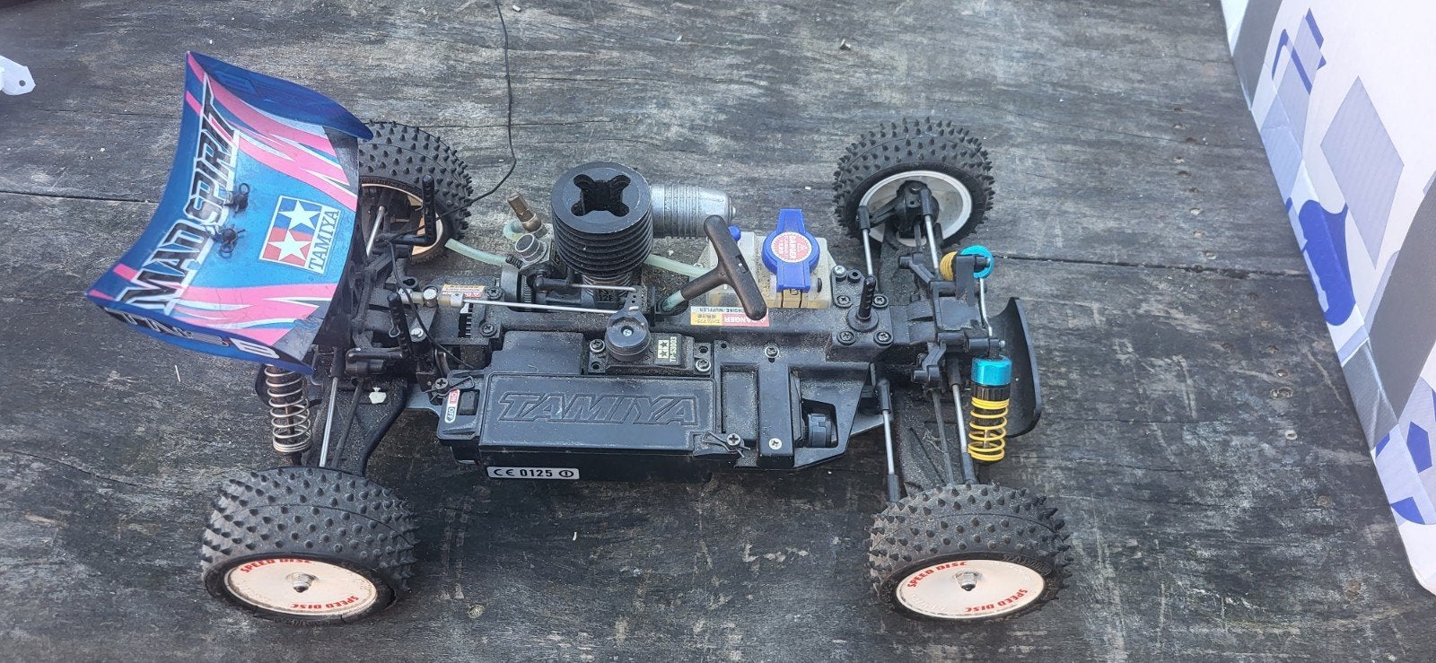 Tamiya Nitro RC Auto - Mad Spirit, Gebruikt, Auto offroad, Ophalen of Verzenden, Schaal 1:10