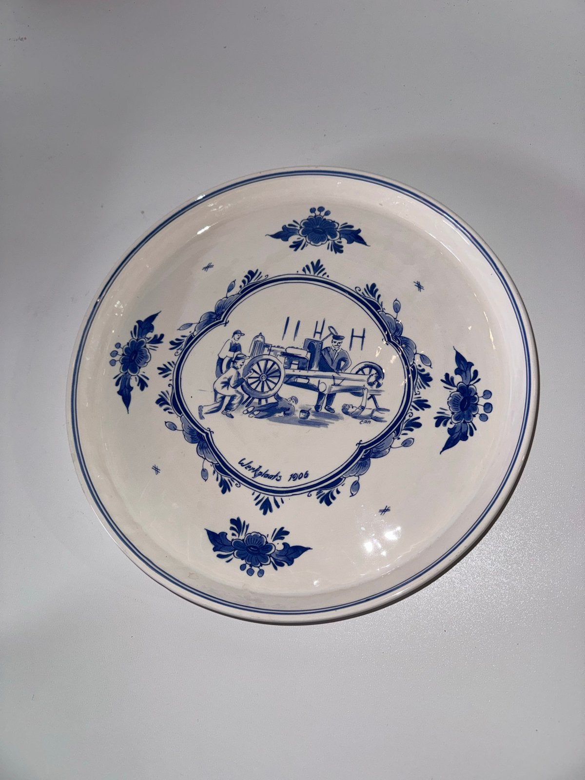 Delfts Blauw Wandbord 'Werkspoor 1906' - 30 cm diameter, Ophalen of Verzenden