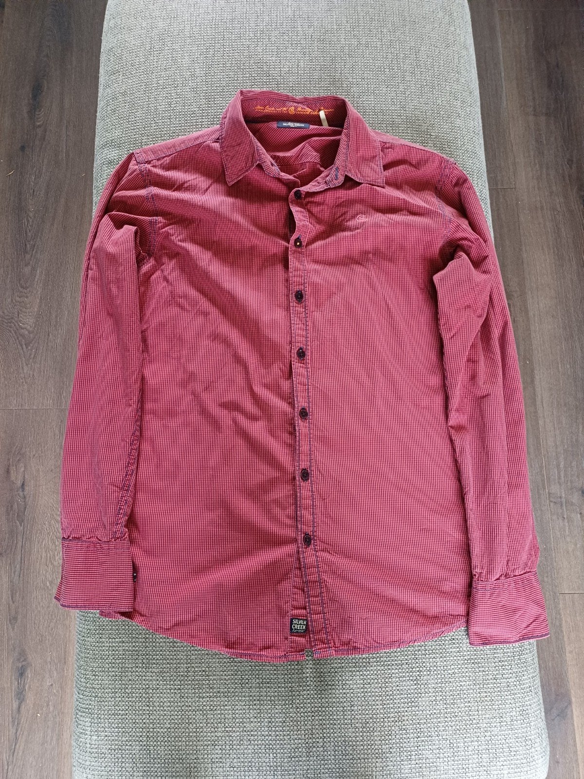 Silver Creek heren overhemd maat L - Rood geruit, Kleding | Heren, Overhemden, Ophalen of Verzenden, Gedragen, Rood, Silver Creek