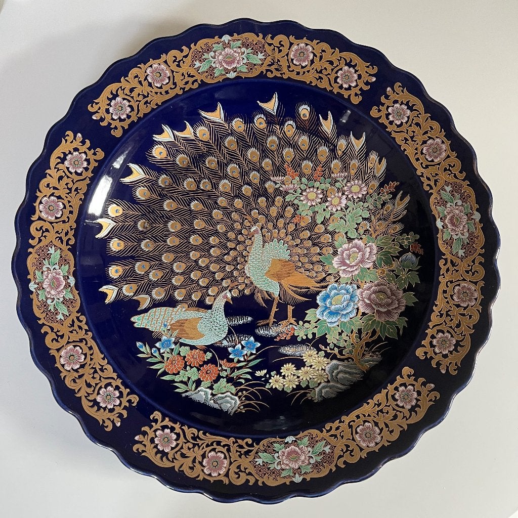 Vintage Taous bord met pauwen. GROOT!, Ophalen of Verzenden