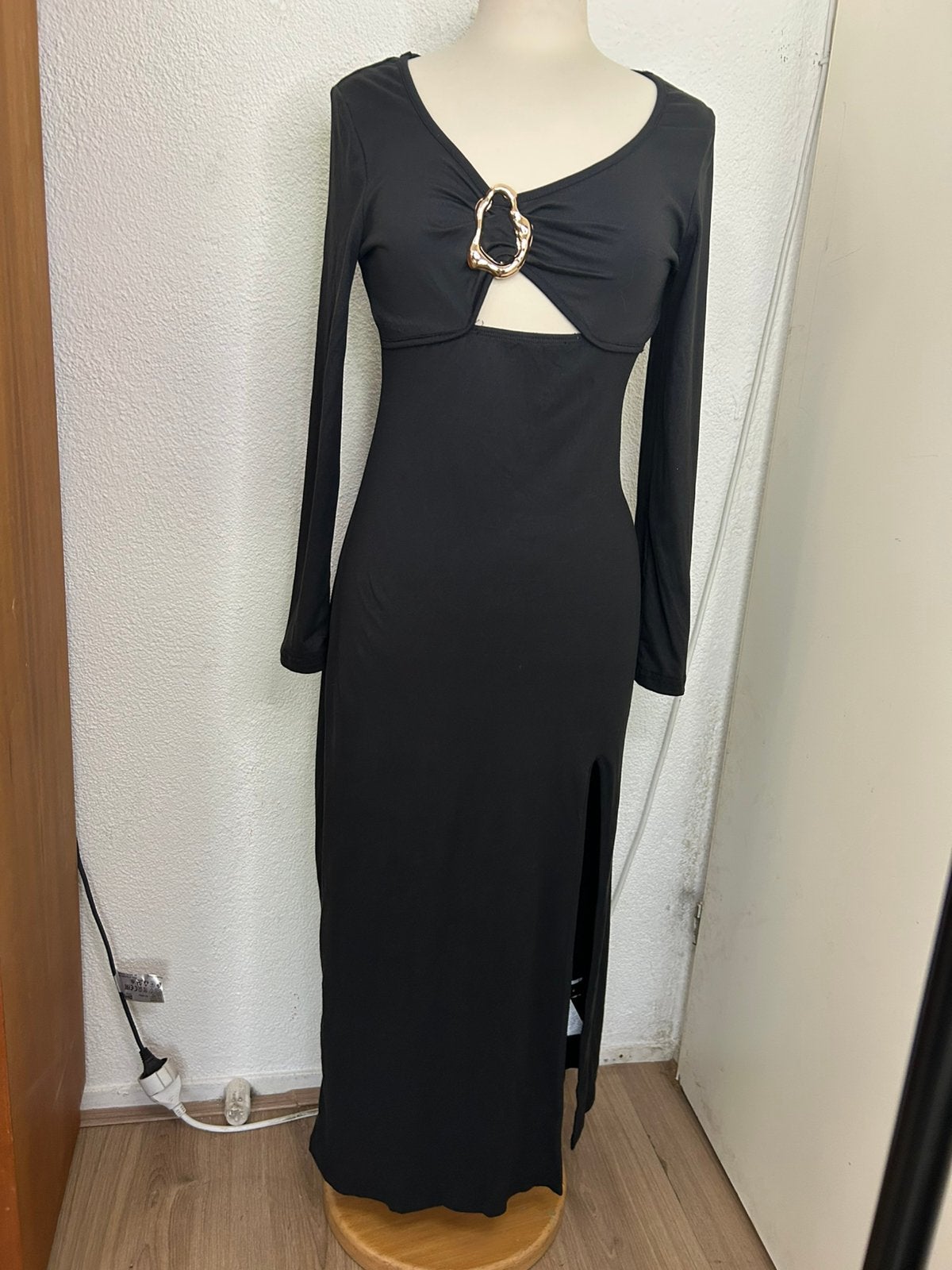 Lange dames jurk | Shein | maat M | als nieuw, Maat 38/40 (M), Galajurk, Zwart, Ophalen of Verzenden