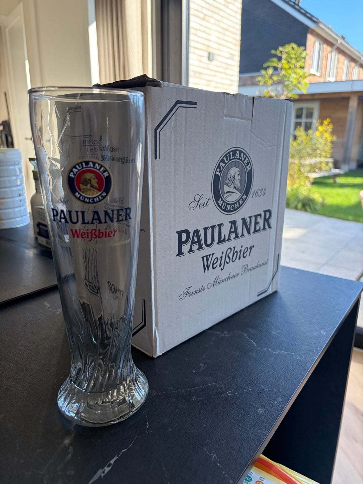 6 Paulaner Weissbier glazen - Nieuw in doos, Ophalen of Verzenden, Nieuw, Glas