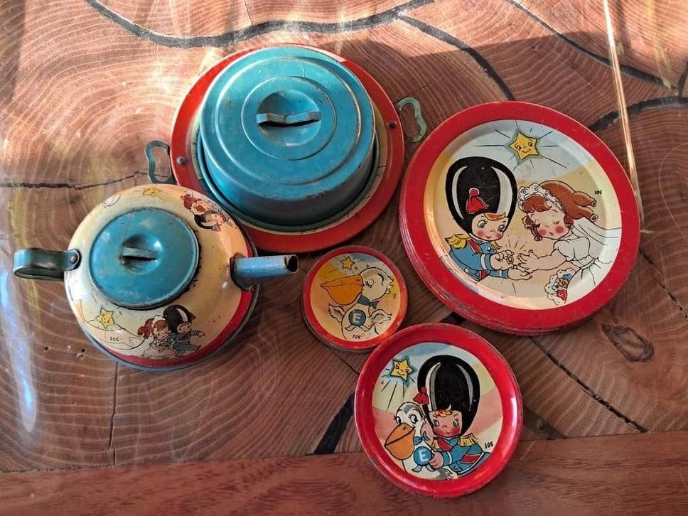 Vintage Ohio Art The Wedding kindertheeservies jaren '40/'50, Ophalen of Verzenden