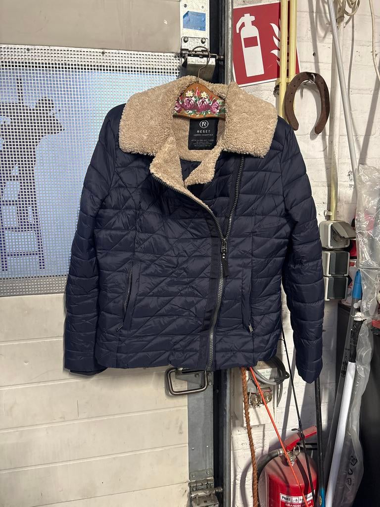 RESET gewatteerde jas met teddykraag - Maat M, Kleding | Dames, Jassen | Winter, Maat 38/40 (M), F, Blauw, T