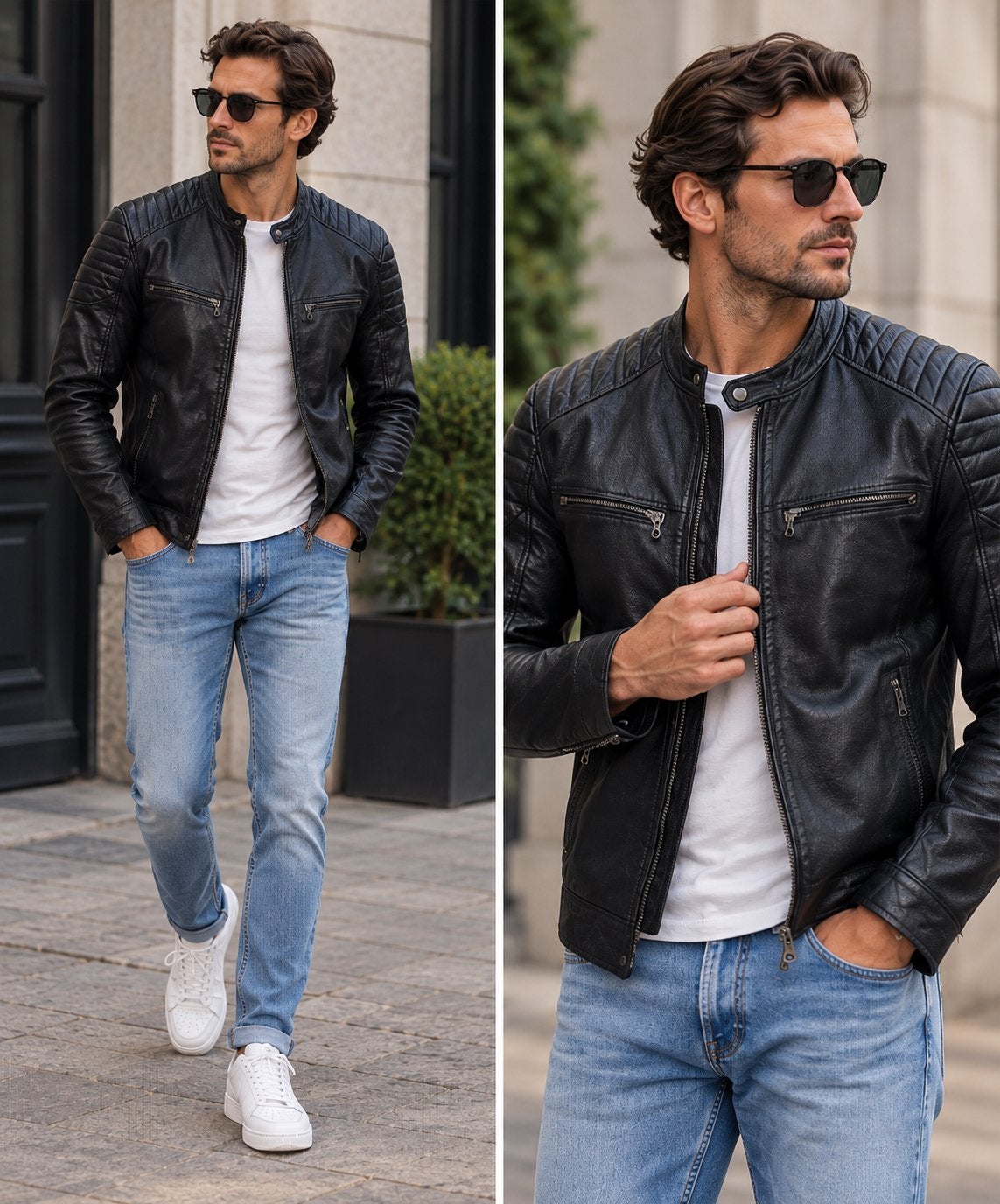 Goosecraft Leren Jas Zwart, Verzenden, Gedragen, Maat 52/54 (L), Zwart