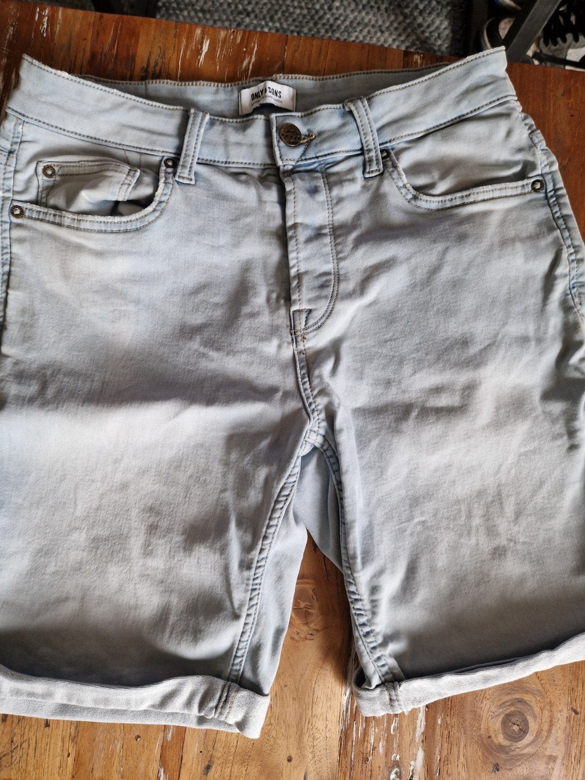 Only & Sons korte spijkerbroek. maat L, Blauw, Overige jeansmaten, Ophalen of Verzenden, Gedragen