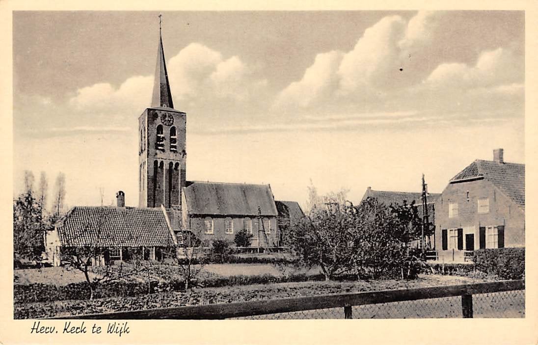 Wijk en Aalburg Kerk te Wijk, Noord-Brabant, Verzamelen, Ophalen of Verzenden, 1920 tot 1940, Ongelopen, Noord-Brabant