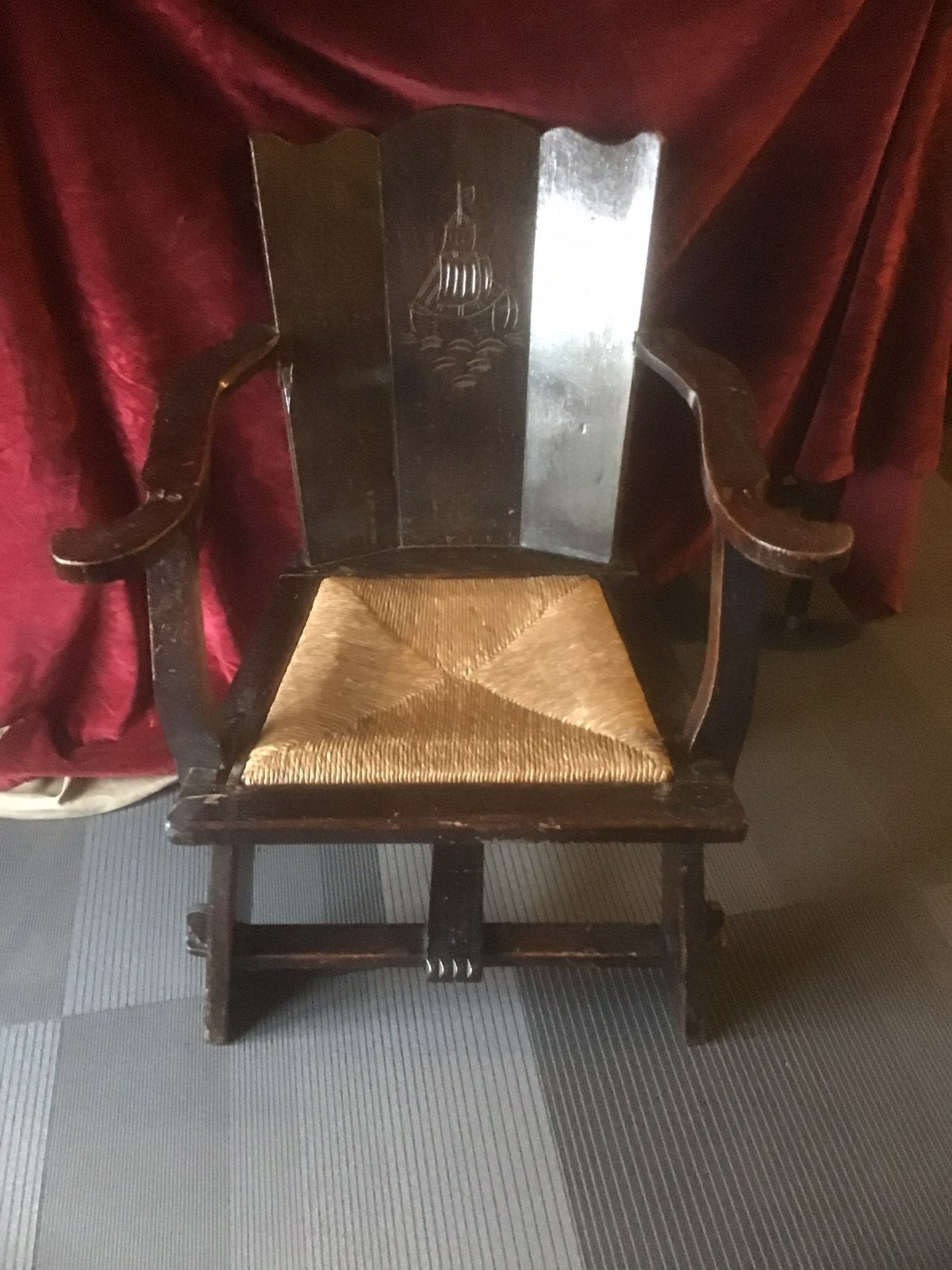 Antieke kasteelstoel, Ophalen of Verzenden