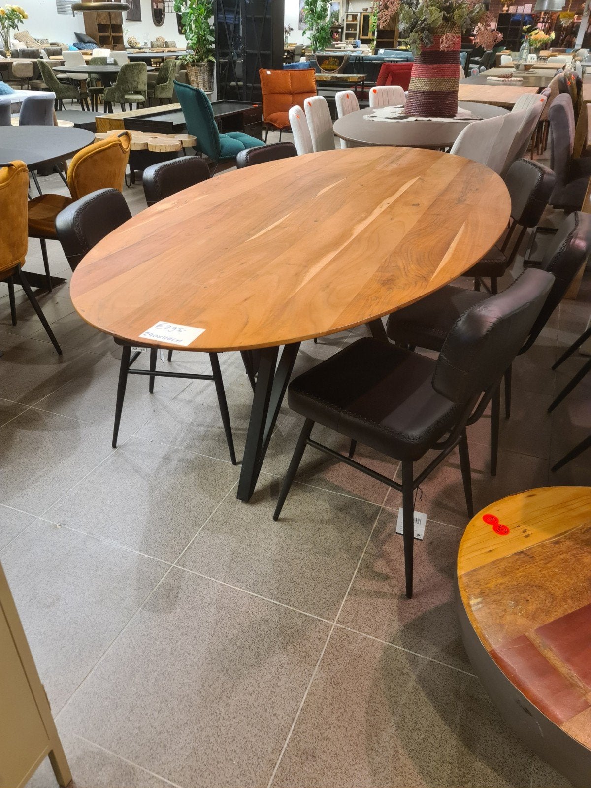 nieuwe eettafel ovaal 240x110cm acaciahout butterflyspinpoot, Ophalen, Hout, ., Nieuw