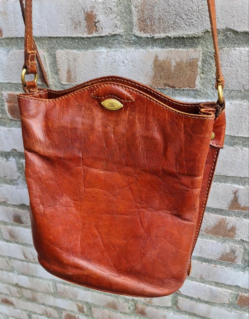 The bridge schoudertas Story Donna collectie vintage, Sieraden, Tassen en Uiterlijk, Tassen | Schoudertassen, Gebruikt, Bruin