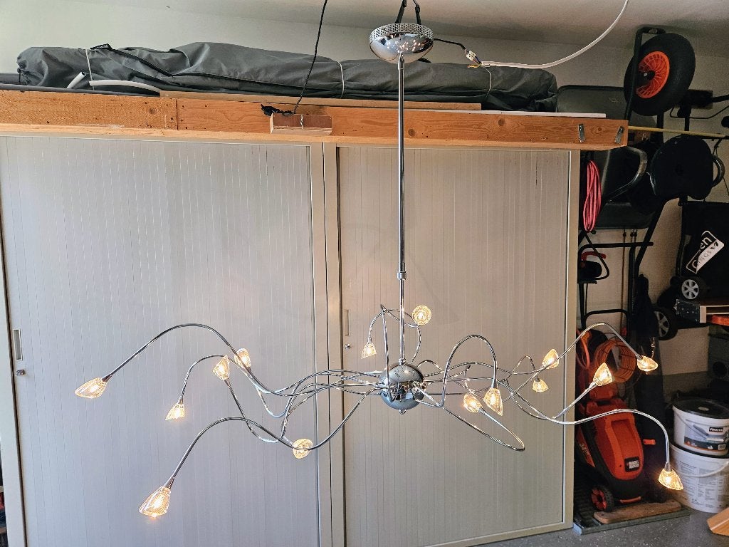 Moderne design hanglamp - Willem Verlichting, Ophalen, Gebruikt, Glas, Modern, Design, Speels
