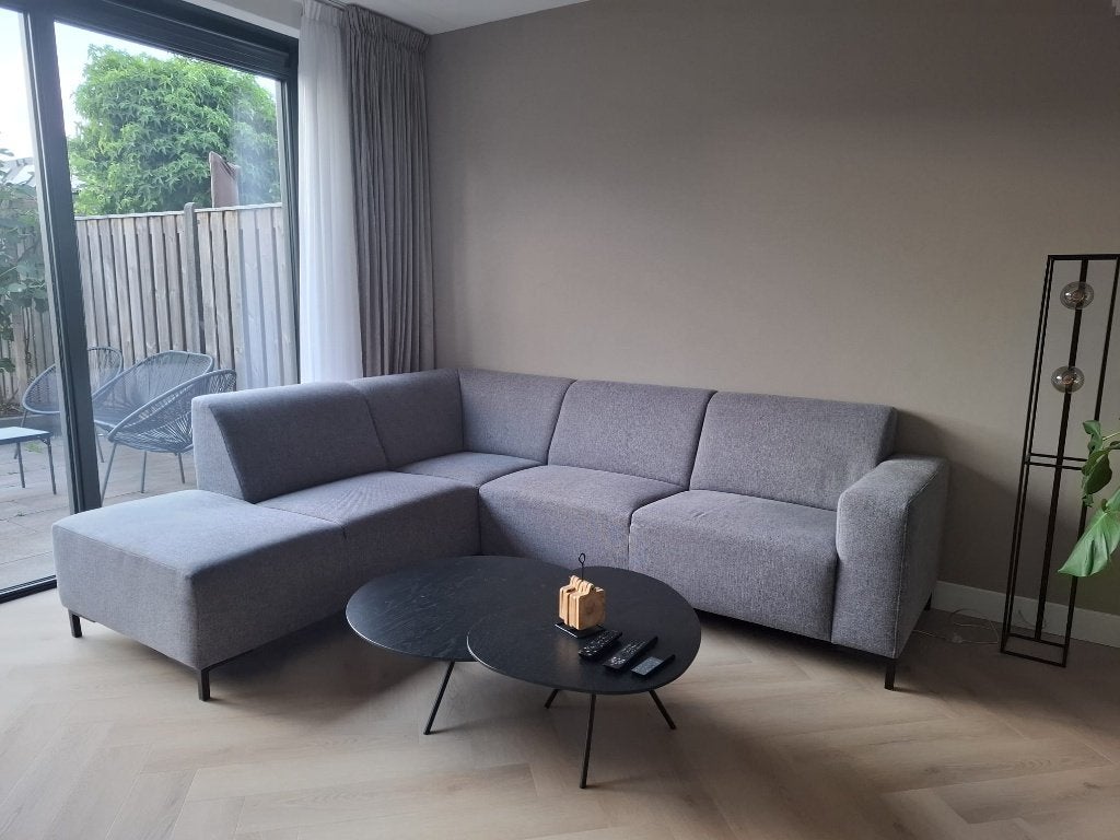 Hoekbank Alpa grijs – Pronto Wonen – links – 262x220 cm, Ophalen, 250 tot 300 cm, Gebruikt, Hoekbank
