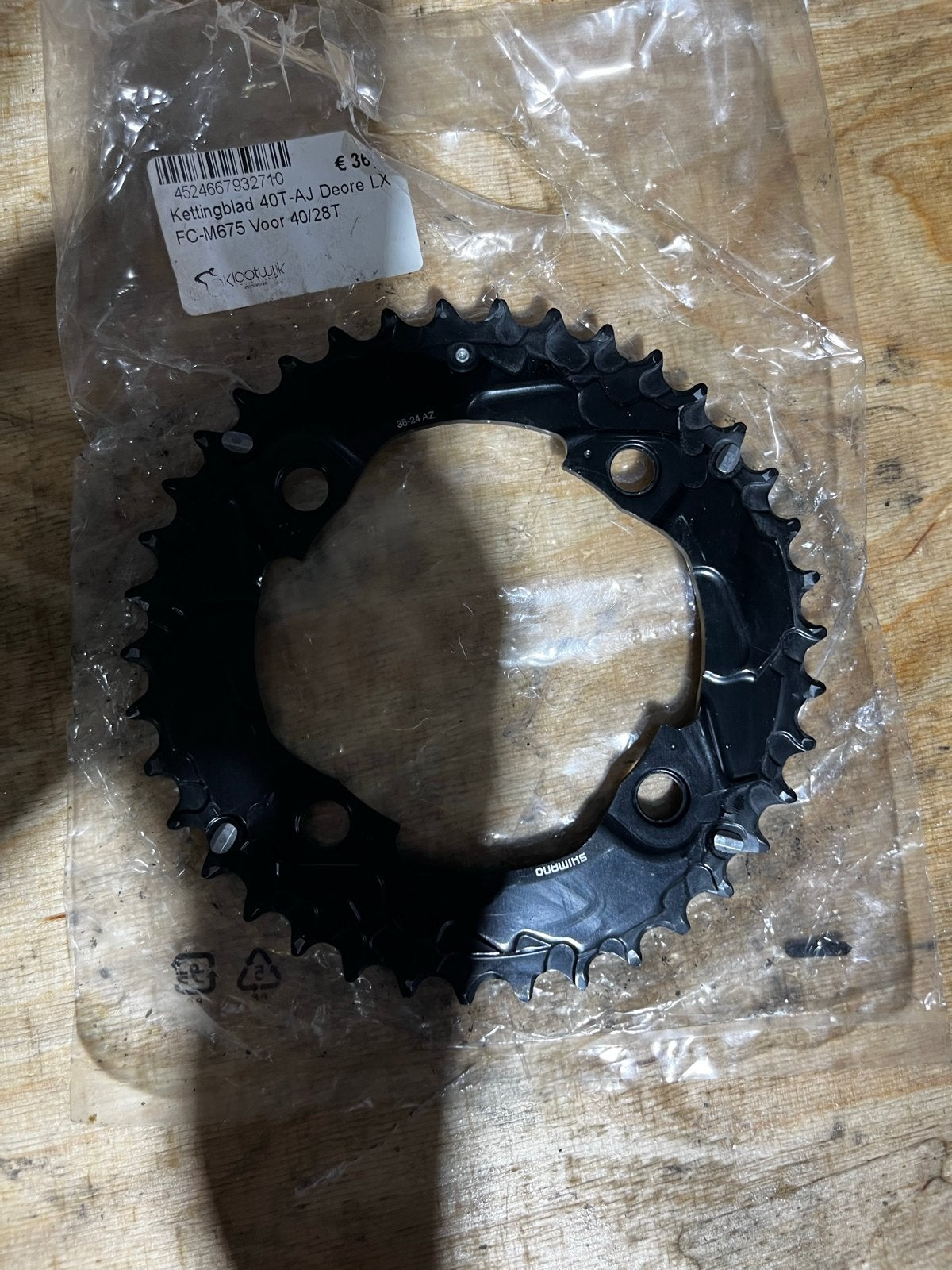 Shimano Deore LX Kettingblad 40T-AJ FC-M675 Zo goed als nieu, Racefiets, Ophalen of Verzenden, Zo goed als nieuw, Derailleur of Ketting