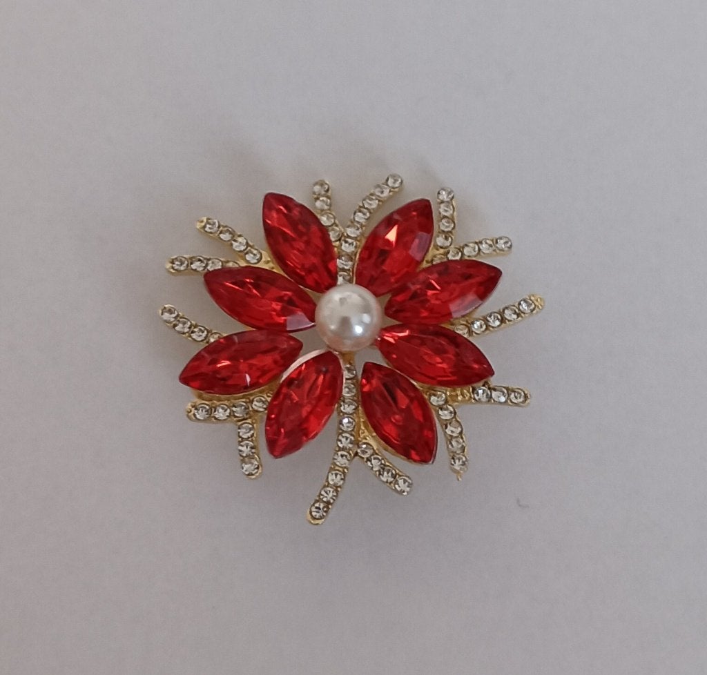 Bloem broche, Sieraden, Tassen en Uiterlijk, Broches, Overige materialen, 4 tot 7 cm, Overige kleuren, Nieuw