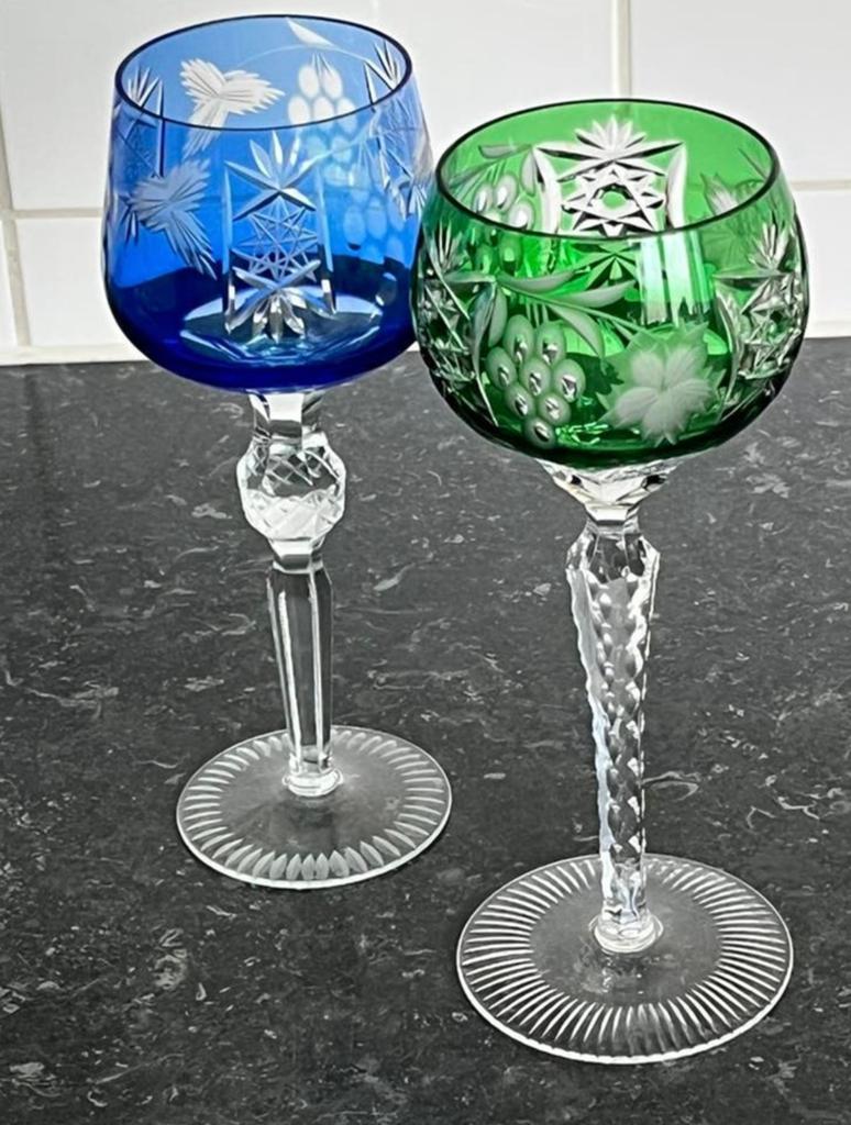 Twee prachtige glazen Ajka kristal, Antiek en Kunst, Antiek | Glas en Kristal, Ophalen of Verzenden