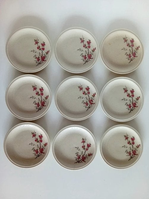 Set van 9 vintage gebaksbordjes, Overige merken, Ophalen of Verzenden, Zo goed als nieuw, Bord(en)