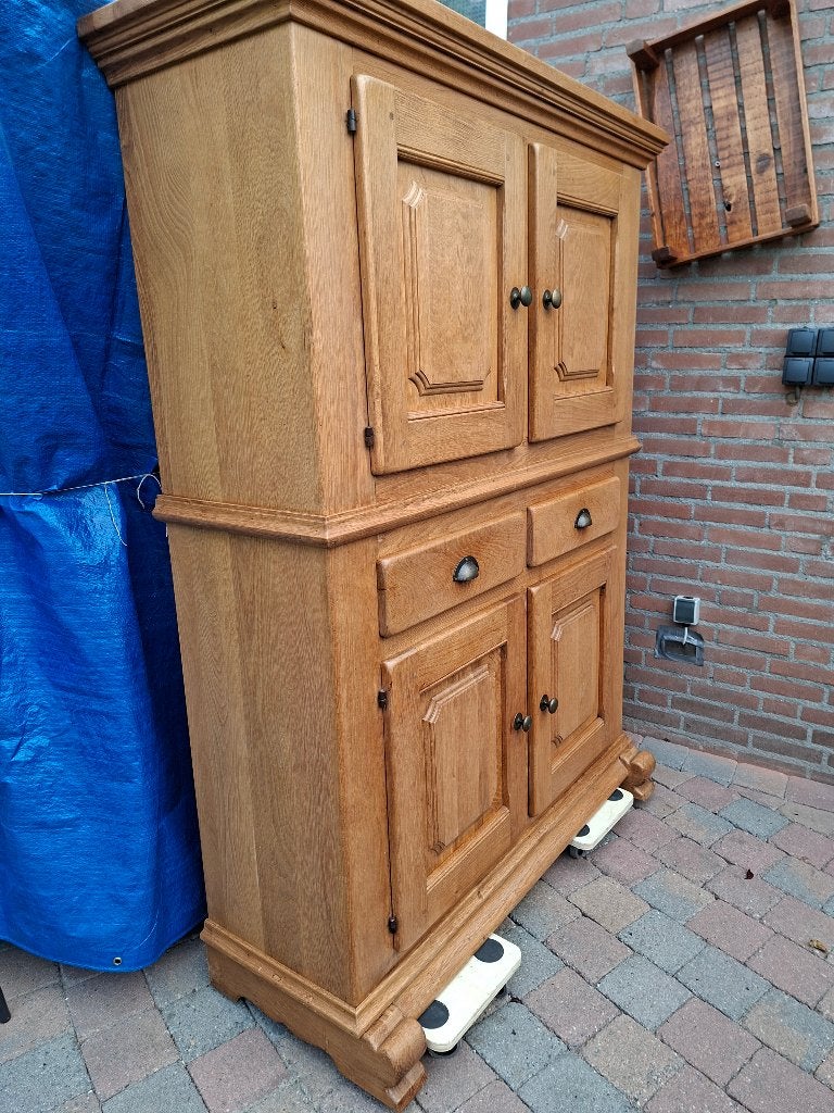 Massief eikenkast, Ophalen, Gebruikt, 100 tot 150 cm, Eikenhout