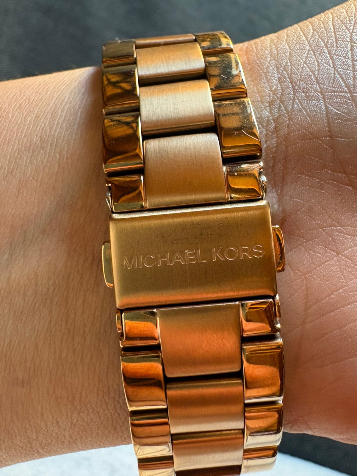 Michael Kors dameshorloge MK-7392 – Roségoud, Ophalen of Verzenden, Gebruikt, Staal, Overige merken