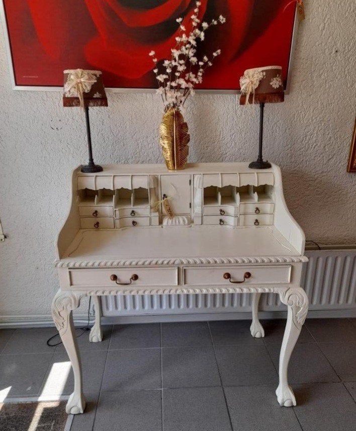 Mooie witte brocante barok bureau, Huis en Inrichting, Ophalen, Zo goed als nieuw