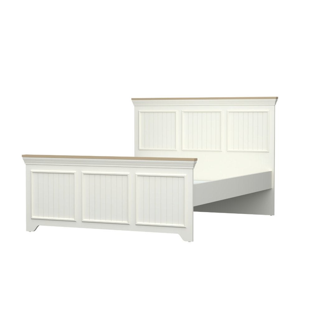 Monte 2-persoonsbed - 140x200 - Wit/beige, Niet ingevuld, Niet ingevuld, Niet ingevuld