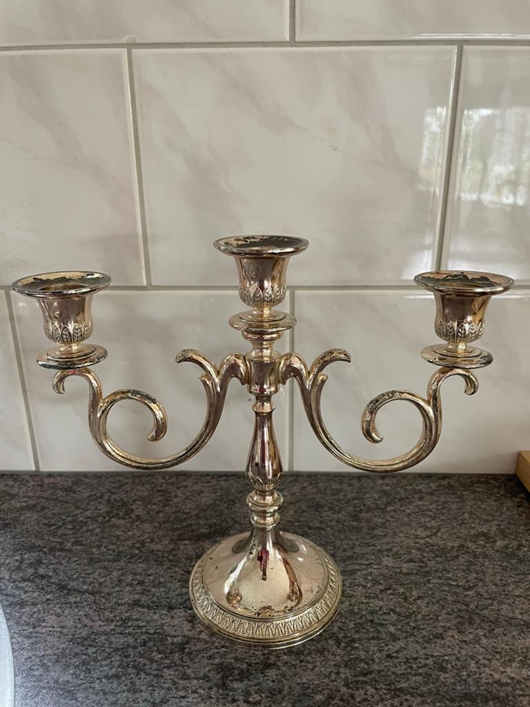 Vintage Zilveren Kandelaar - Made in W. Germany, Ophalen, Zilver