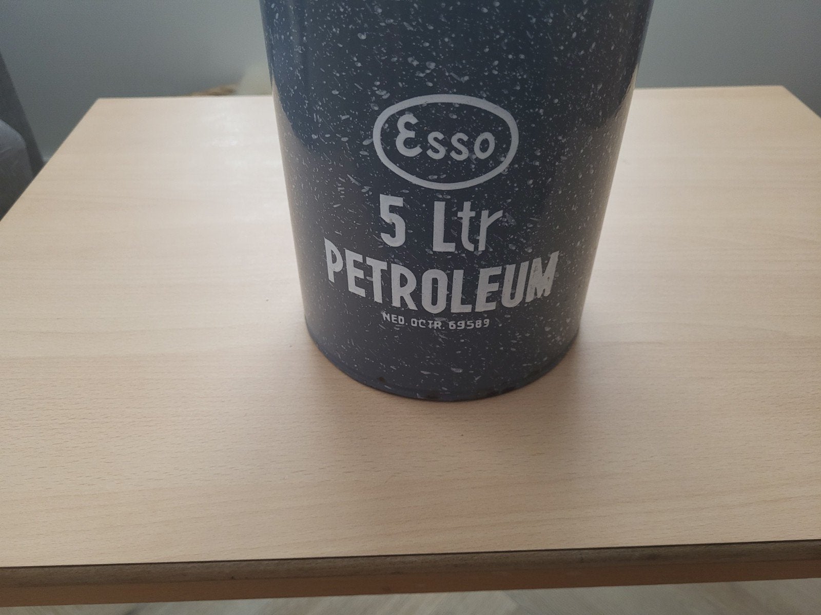 Vintage Esso Petroleum 5 Liter Emaille Jerrycan, Ophalen of Verzenden
