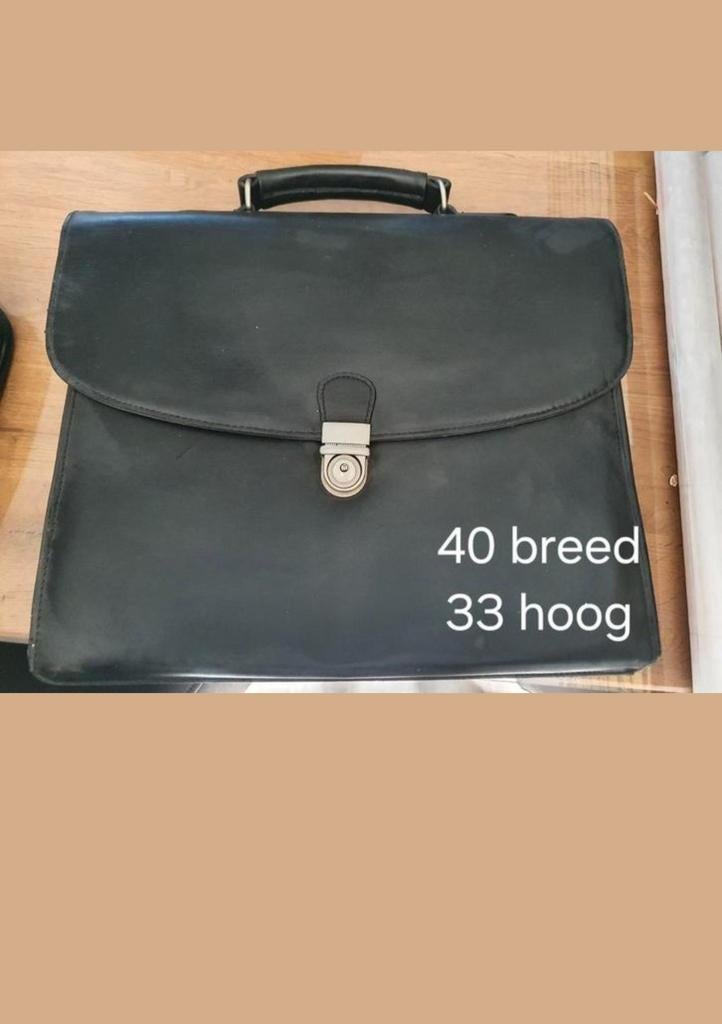 Nette zwarte aktetas met sleutel, 40x33 cm, Overige merken, Gebruikt, 25 tot 40 cm, Ophalen of Verzenden