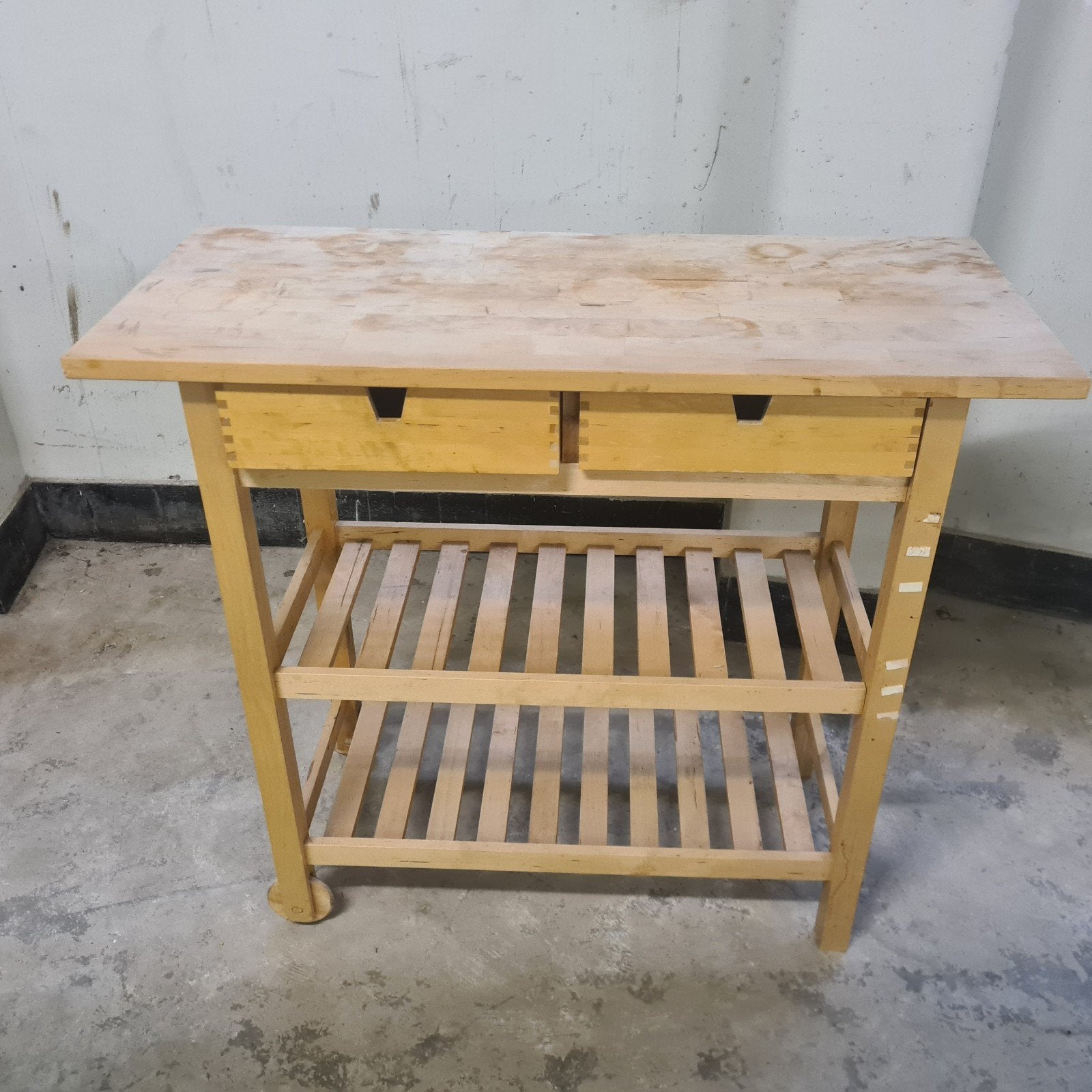 Houten Keukenblok / Werk- en Opslagtafel 100x43 cm, Huis en Inrichting, Gebruikt, Hout, Keukentrolley, Ophalen of Verzenden